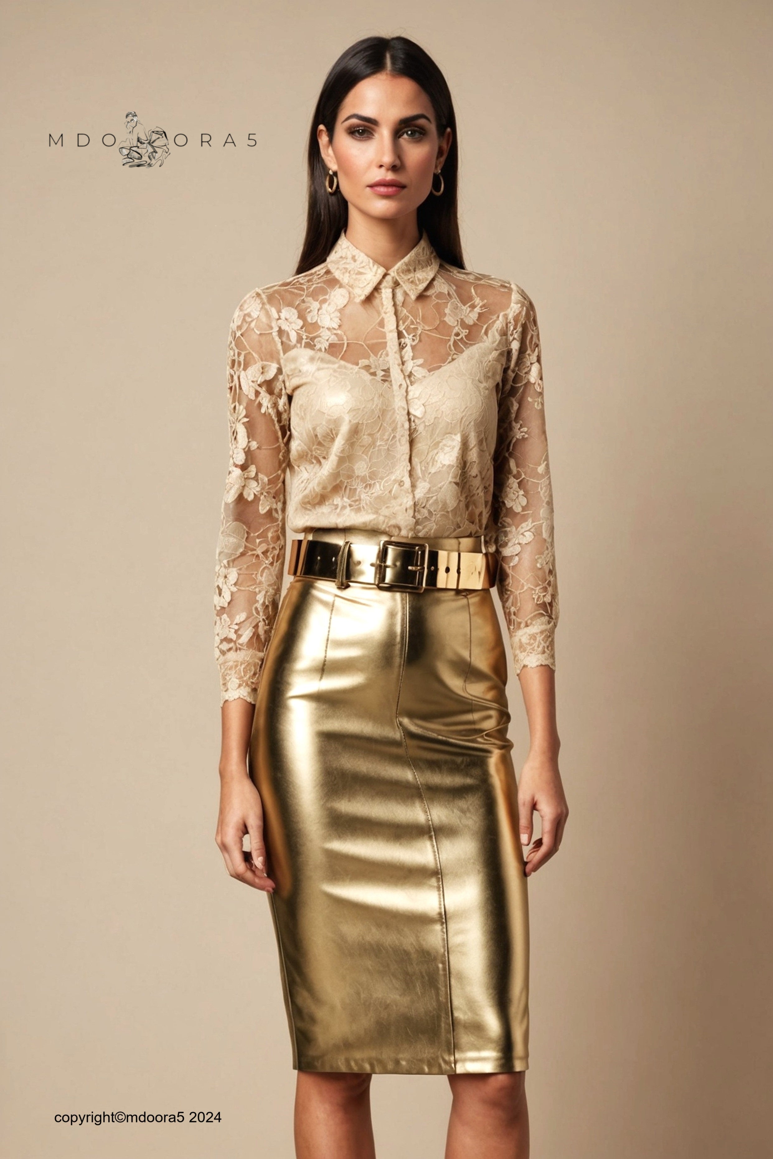 Nefertiti golden pencil skirt. All items are made to order Custom MDOORA5